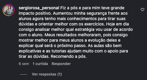 Comentário original de sergiorosa_personal publicado na página oficial da campanha